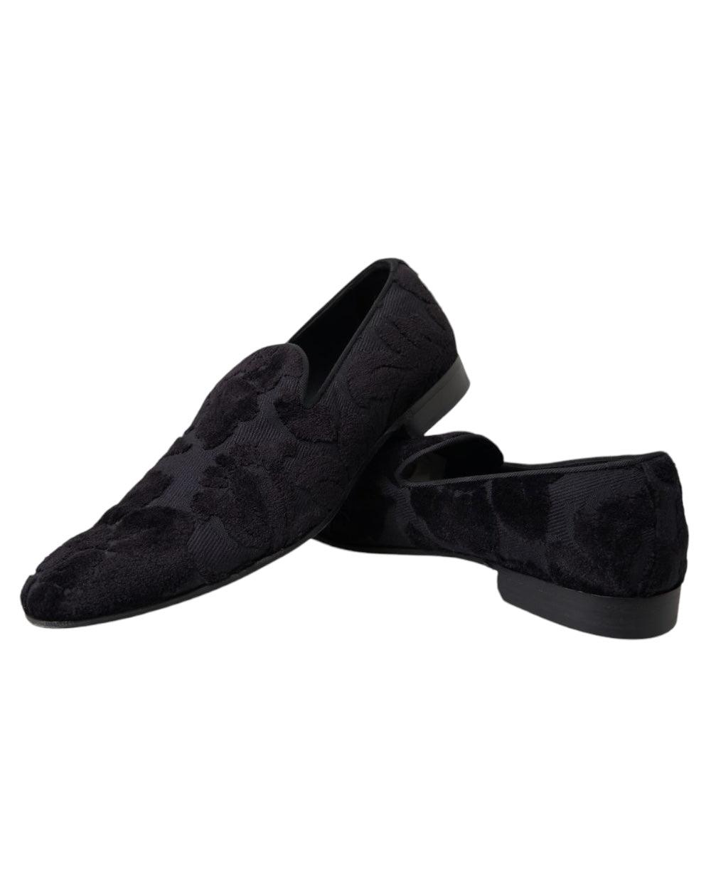 Dolce & Gabbana Zwart Brocade Loafers