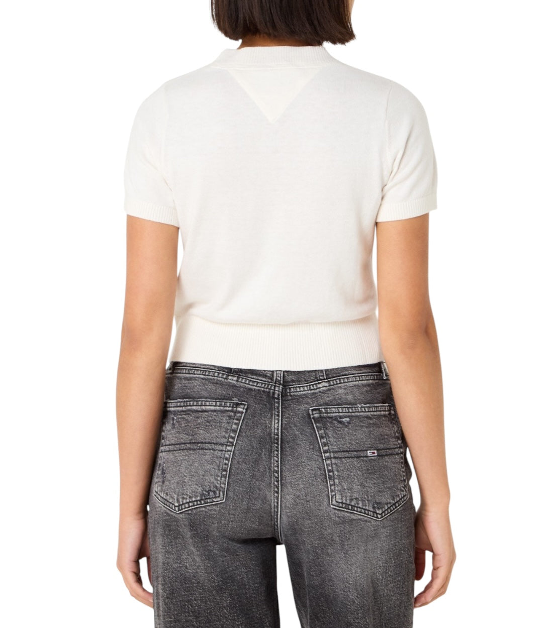 Tommy Hilfiger Jeans Wit Crop T-shirt Dames