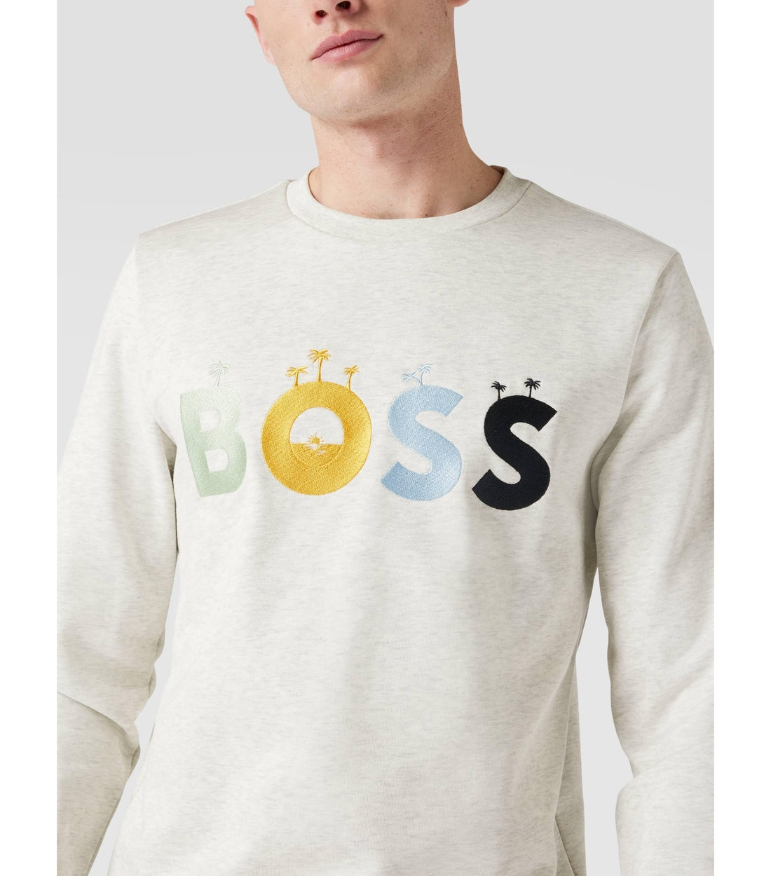 Hugo Boss Logopatch Grijs Trui