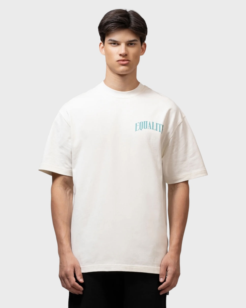 Equalite Oliver Oversized T-shirt Wit / Turqoise Unisex