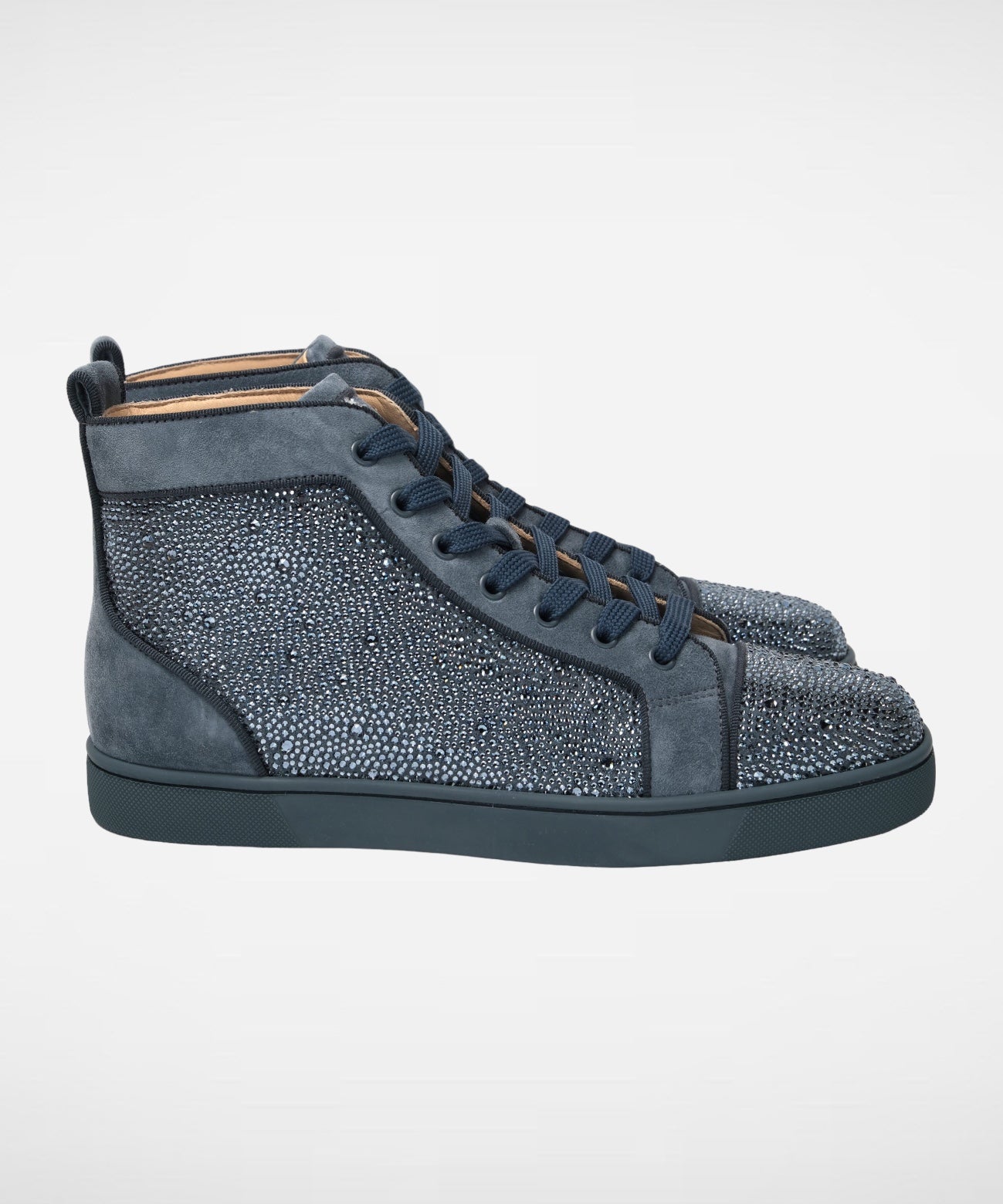 Christian Louboutin Blauw Louis Junior Spikes High Top Sneakers