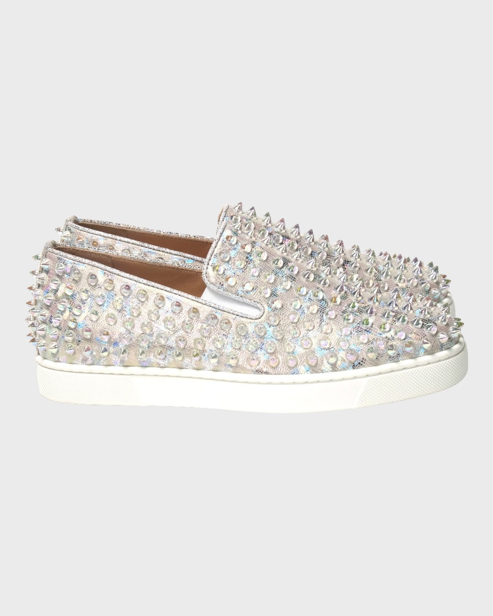 Christian Louboutin Wit Roller Boat Dames Sneakers Met Studs