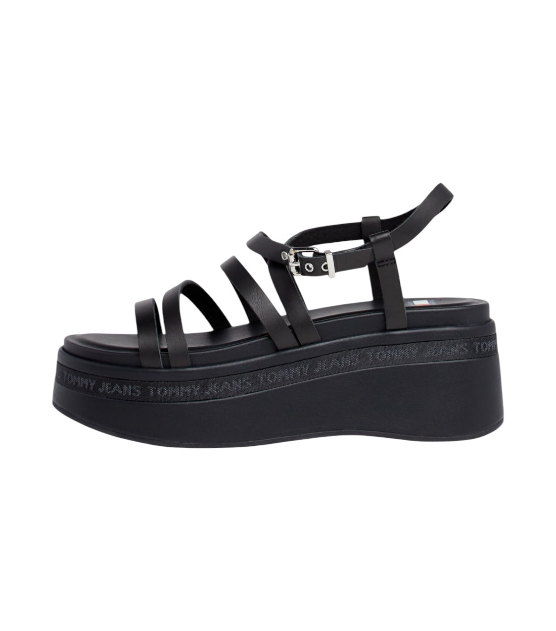 Tommy Hilfiger Jeans Leren Sandalen Met Sleehak En Bandjes