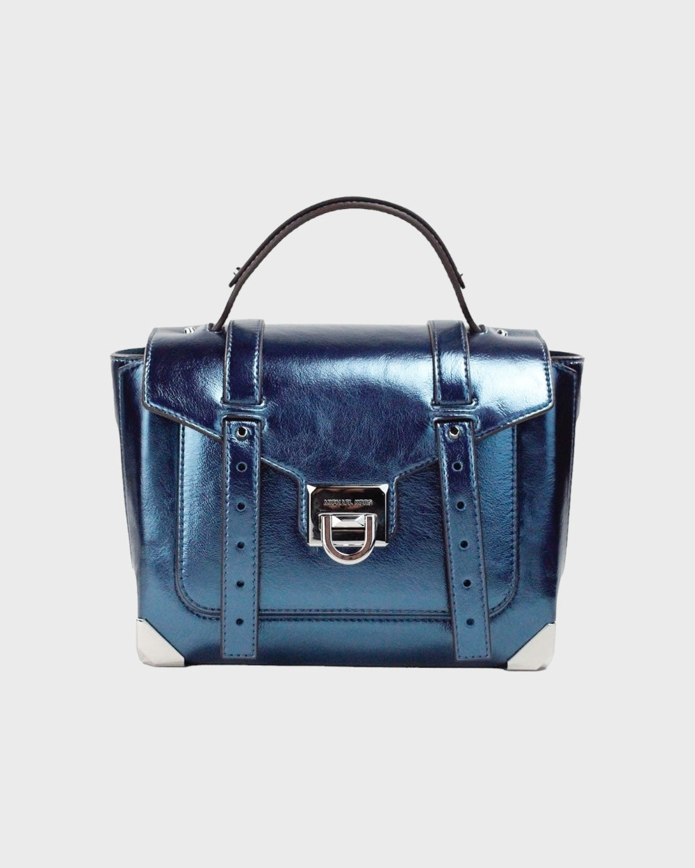 Michael Kors Manhattan Metallic Blauw Handtas