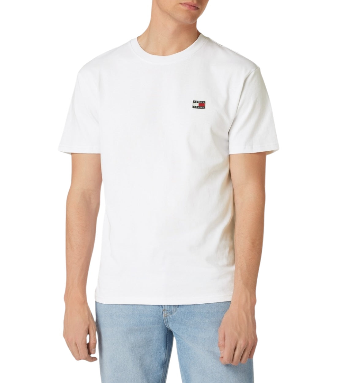 Tommy Hilfiger Jeans Wit T-Shirt Met Label-Patch