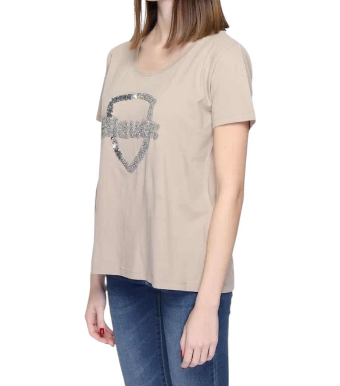 Blauer Beige T-shirt Dames