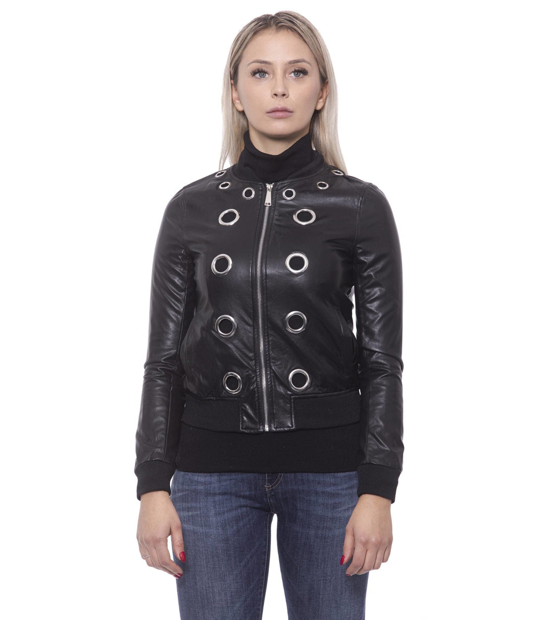 19V69 Italia Chic Eco-Leer Slimme Jacket met Studs