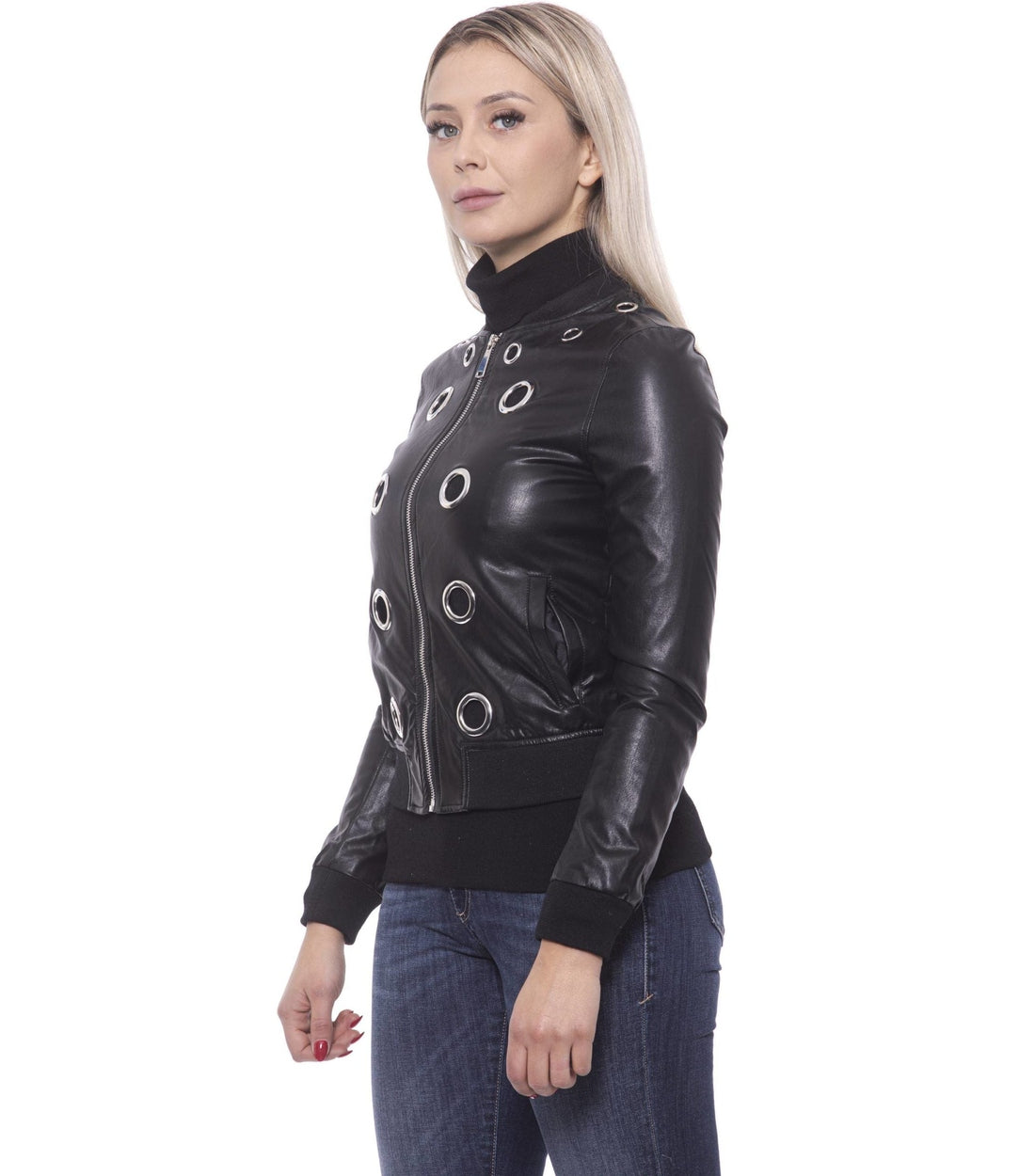 19V69 Italia Chic Eco-Leer Slimme Jacket met Studs