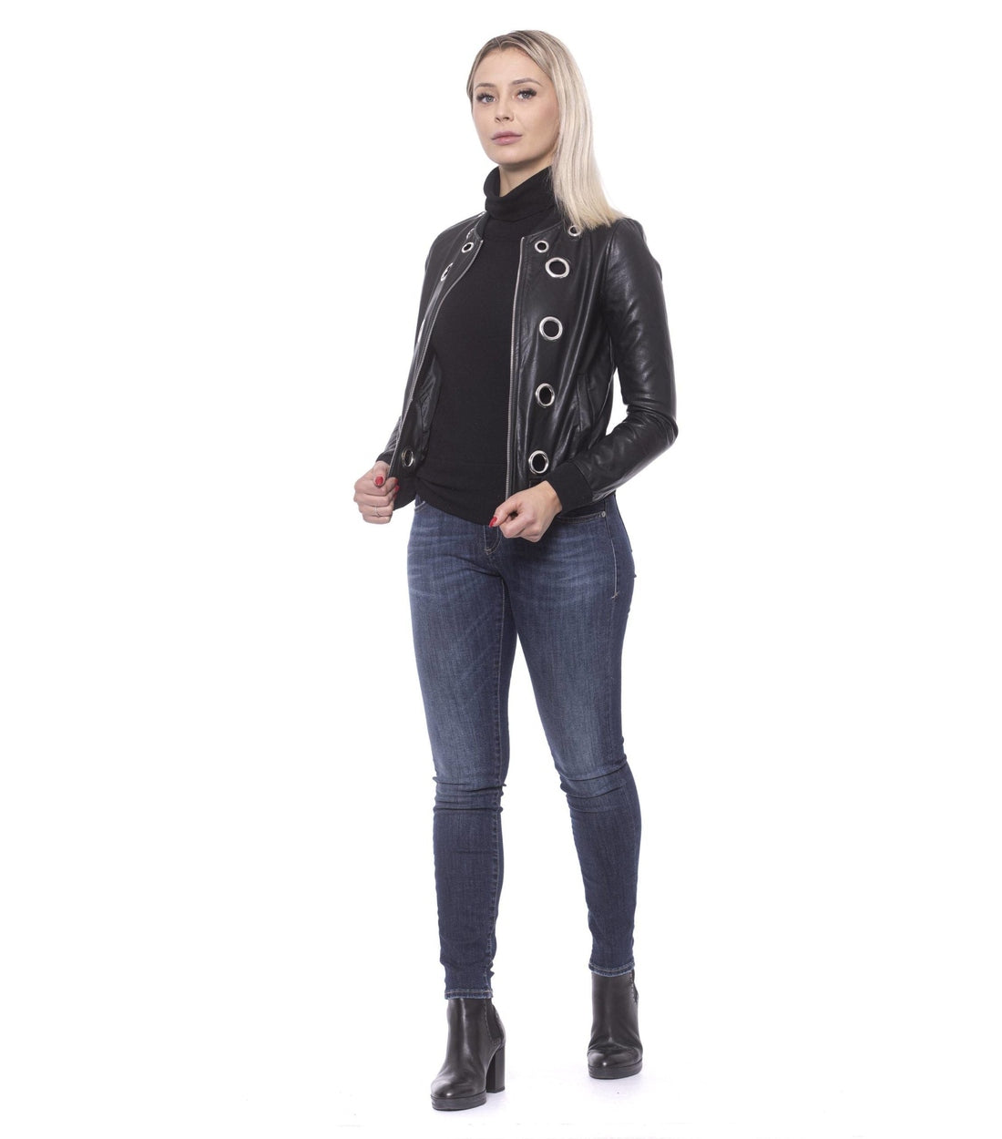 19V69 Italia Chic Eco-Leer Slimme Jacket met Studs