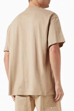 MSGM Beige T-shirt Met MSGM Logo Unisex