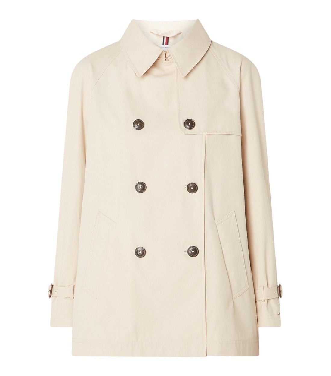 Tommy Hilfiger Beige Double-breasted Trenchcoat Met Steekzakken