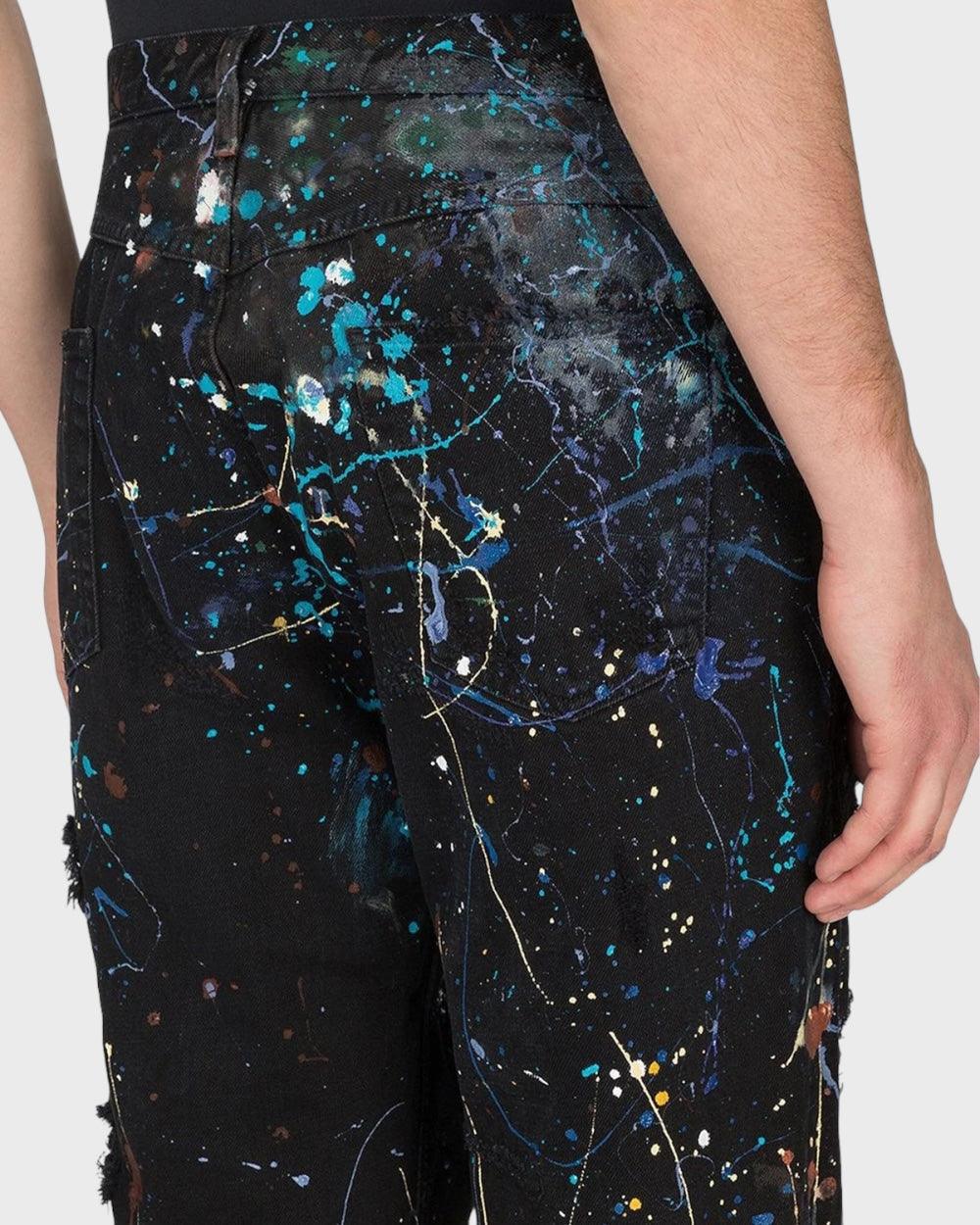 Dolce & Gabbana Zwart Heren Jeans - Abstracte Verfspatten