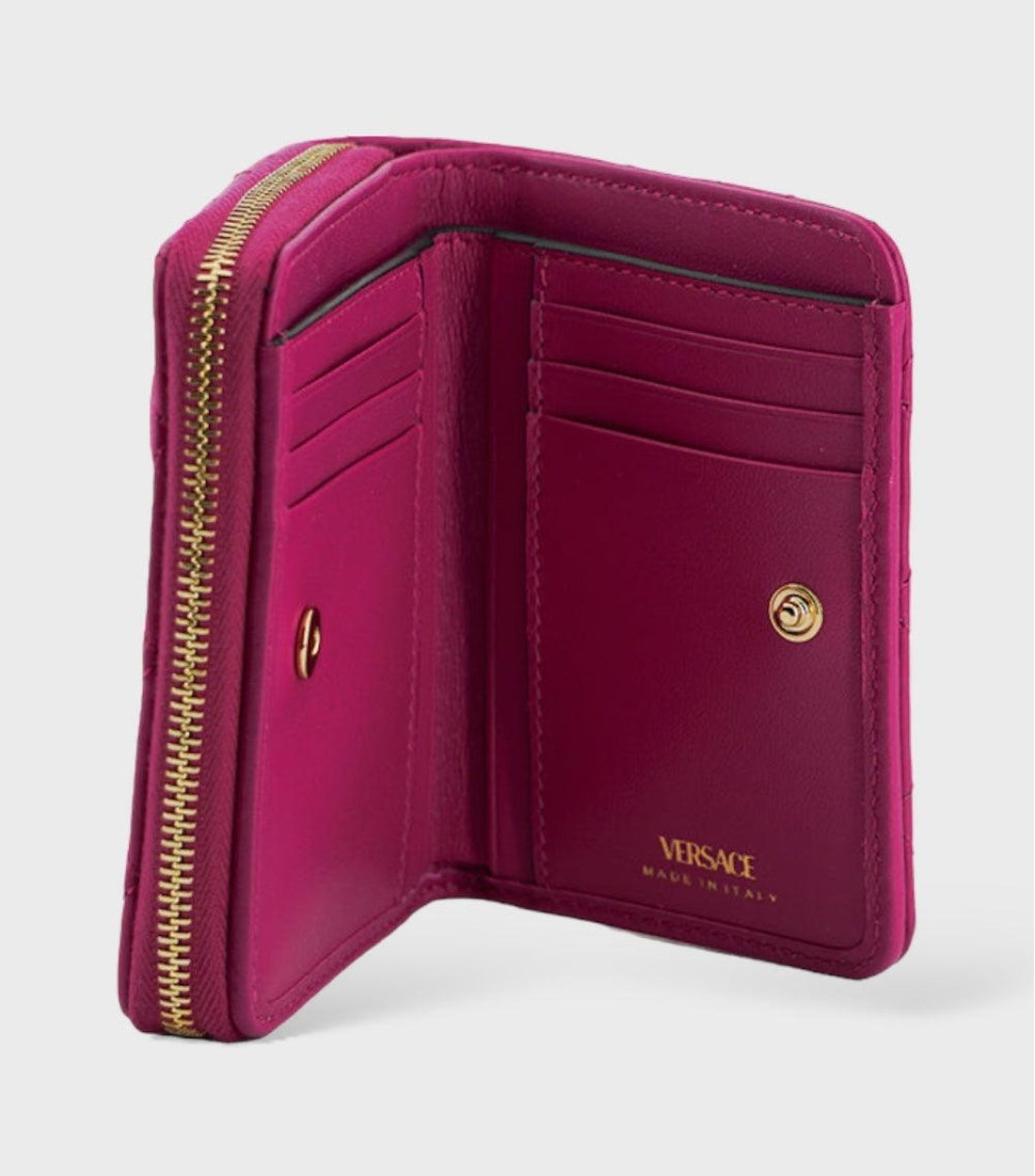 Versace Nappa Leer Bifold Portomonee Paars