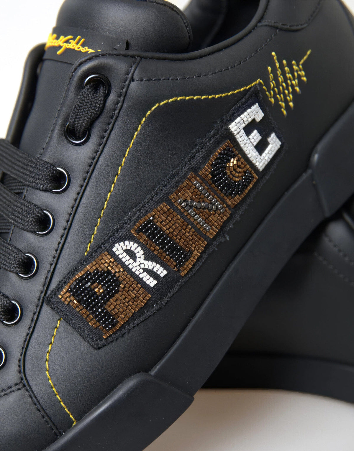 Dolce & Gabbana Zwart Leren "Prins" Sneakers