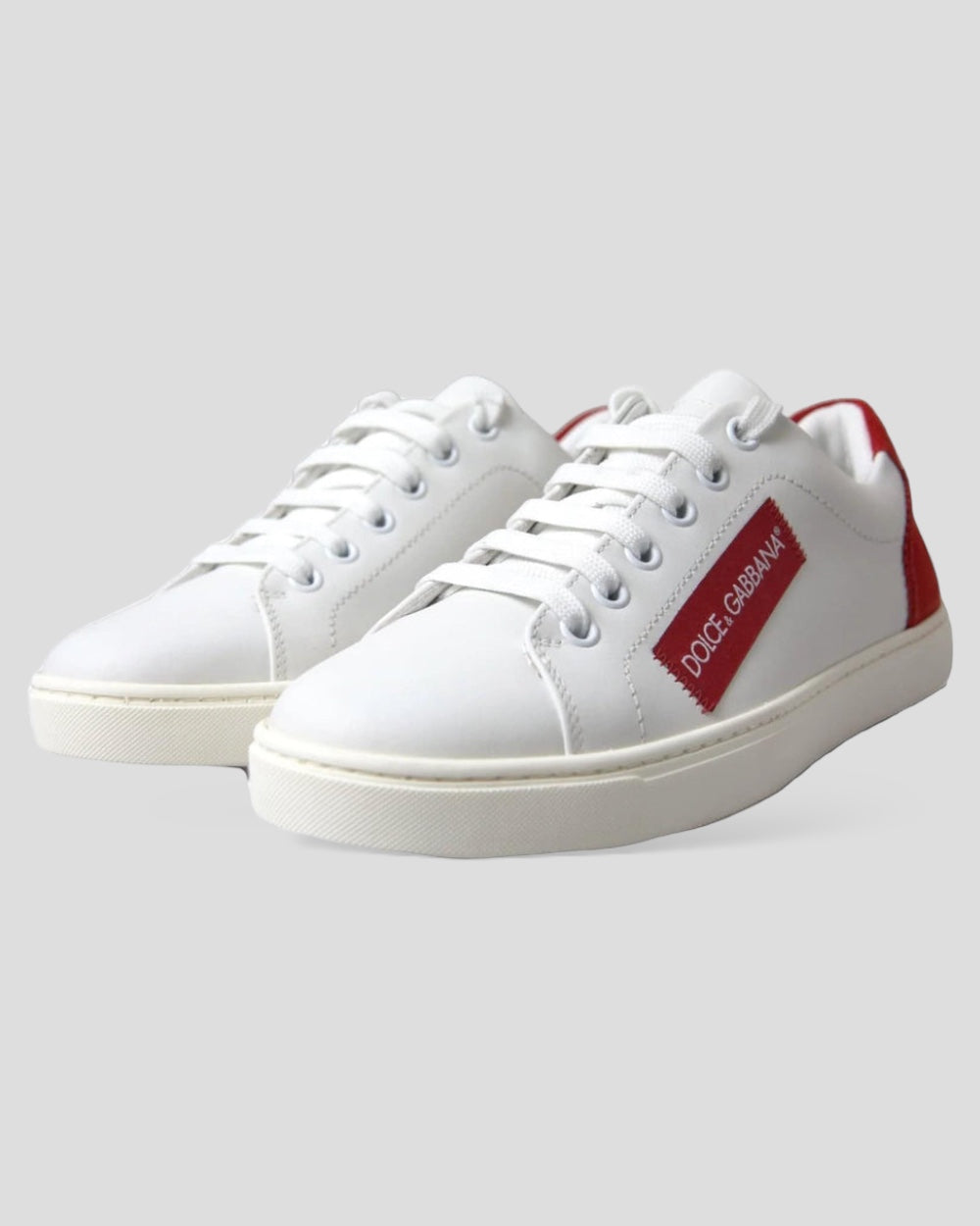 Dolce & Gabbana Wit / Rood Leren Sneakers