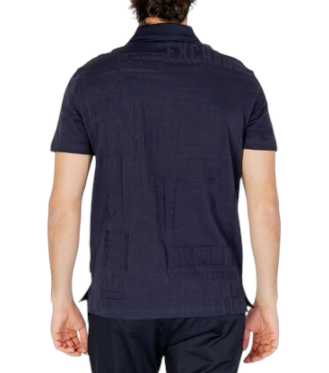 Armani Exchange Blauw Polo Top Met Geborduurd Logo