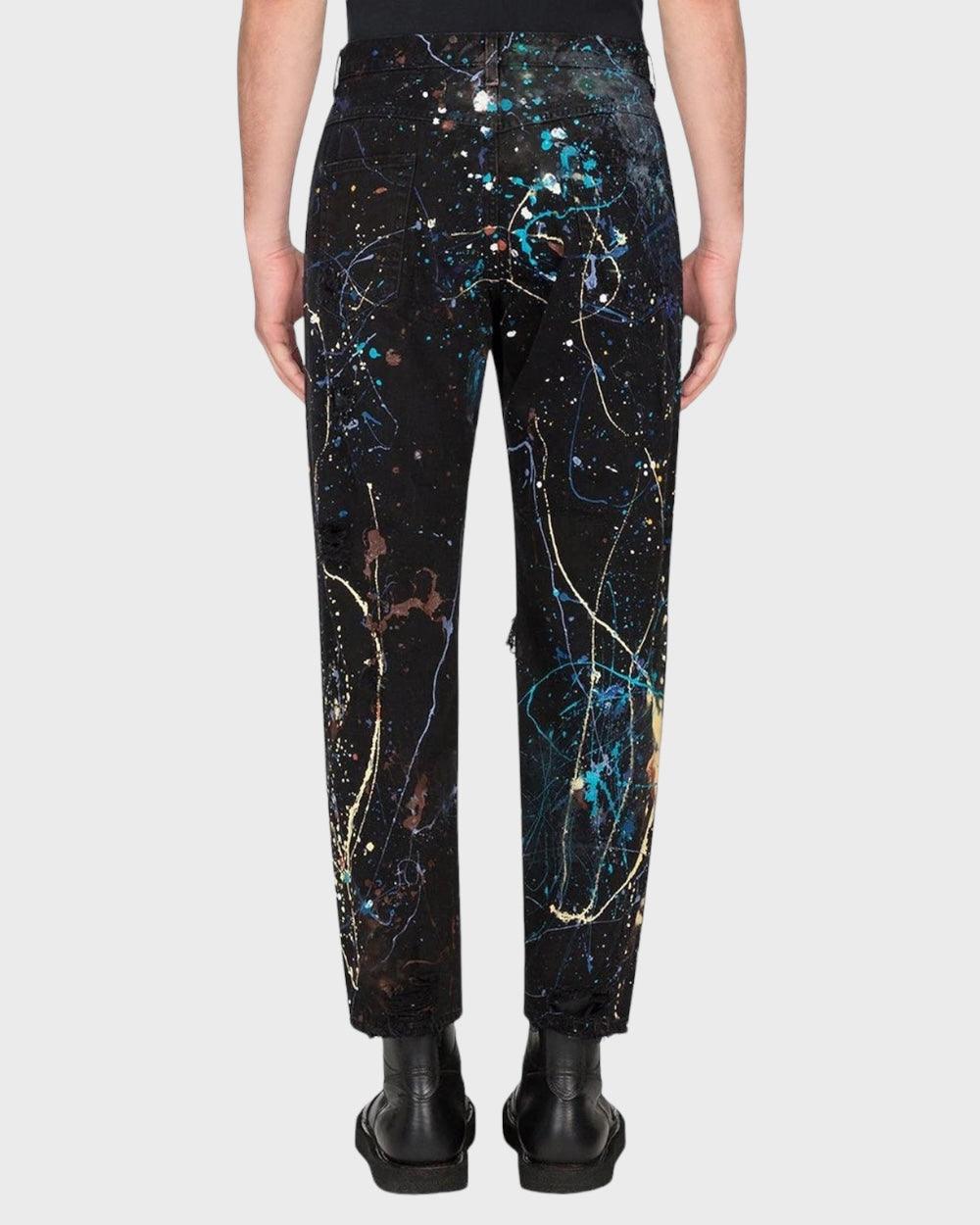 Dolce & Gabbana Zwart Heren Jeans - Abstracte Verfspatten