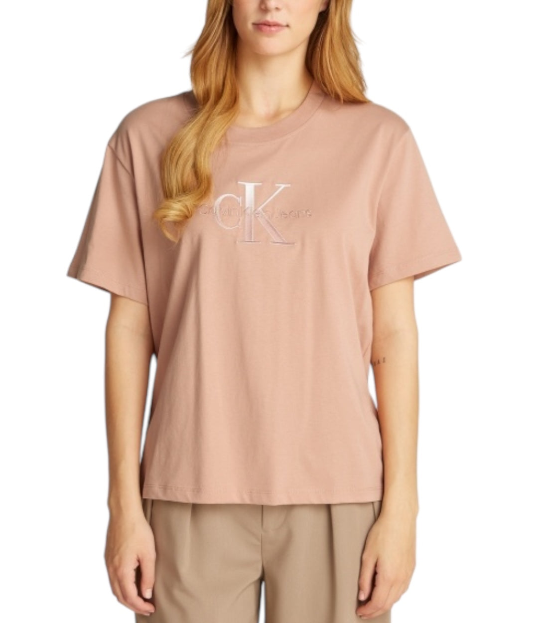 Calvin Klein Jeans Roze T-shirt Met Logo