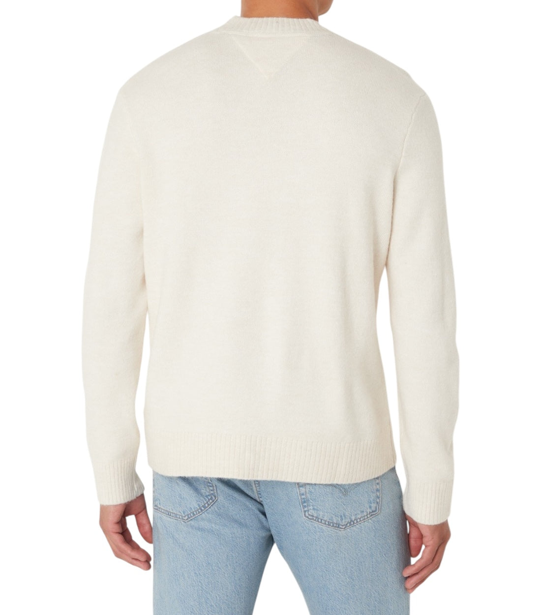 Tommy Hilfiger Jeans Beige Fijngebreide Pullover Met Logo