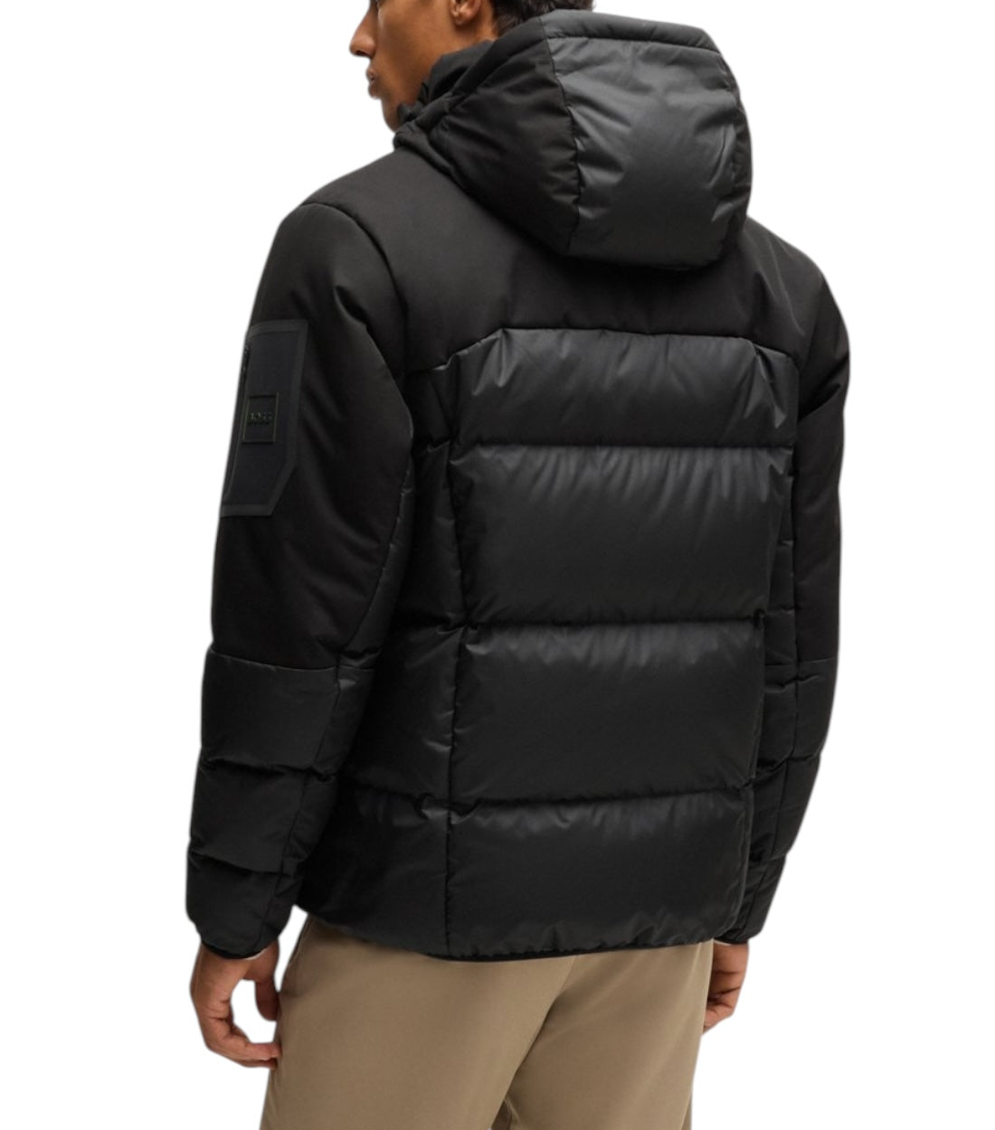 Hugo Boss Zwart Polyester Puffer Jas