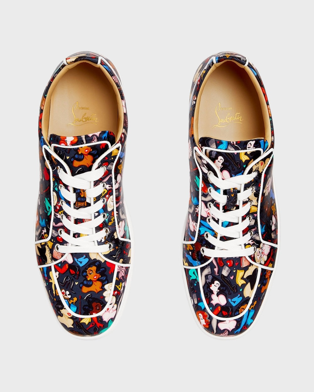 Christian Louboutin Rantulow Orlato Satijn Meerkleurig Limited Edition Dr Bored Print Sneakers