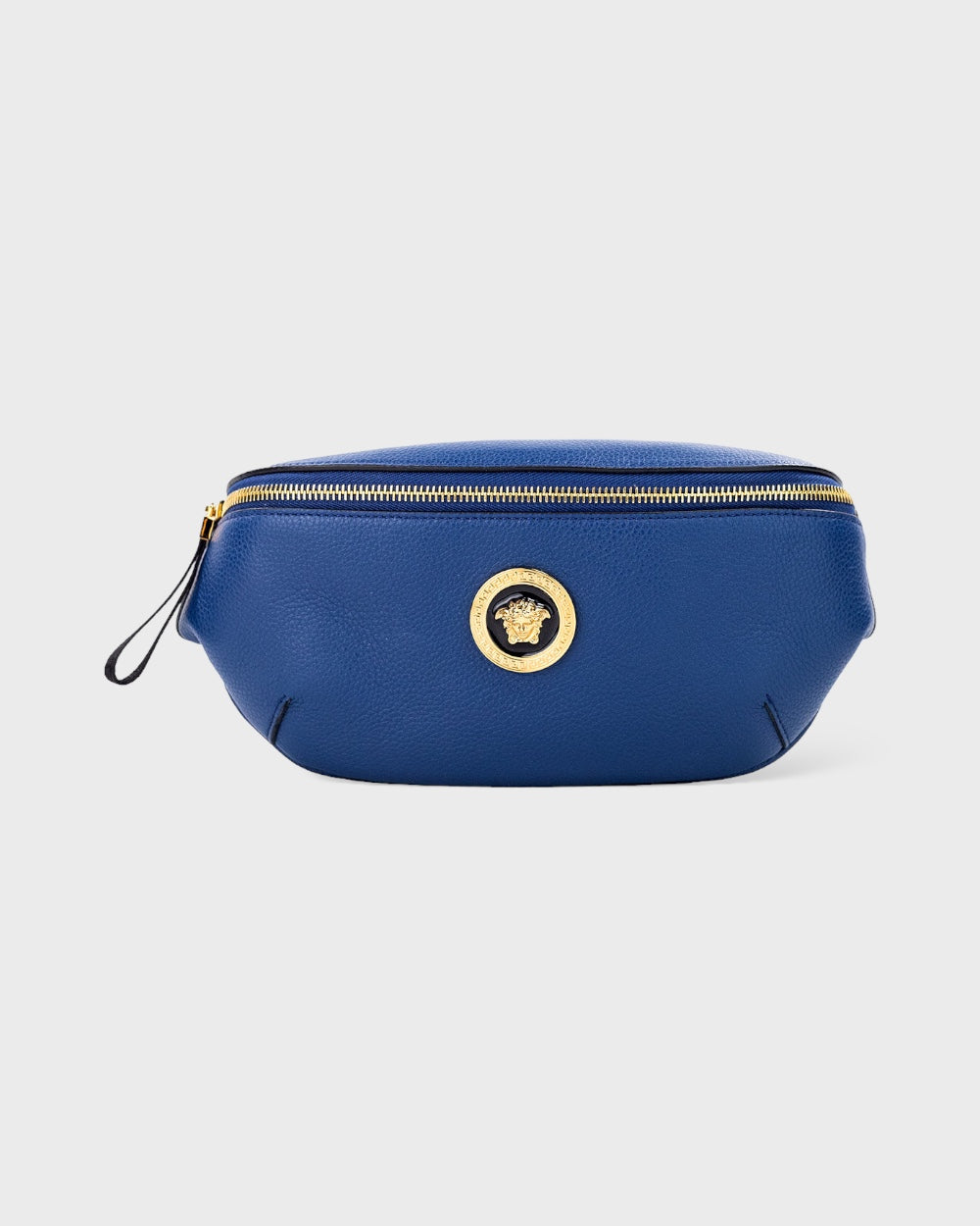 Versace Kalfsleer Medusa Pendant Fanny Tas Navyblauw