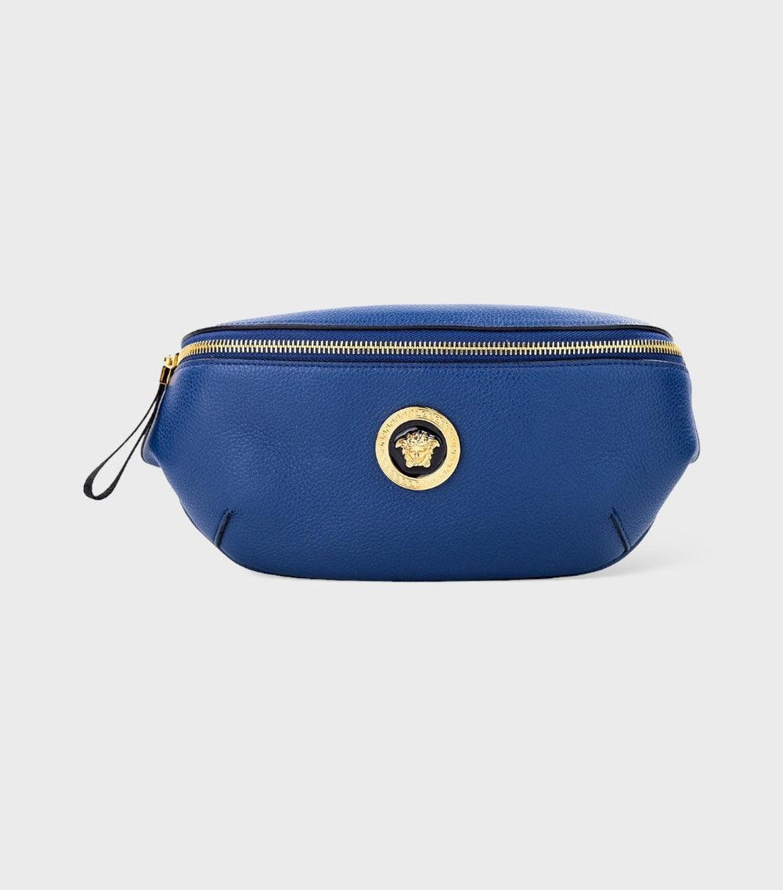 Versace Kalfsleer Medusa Pendant Fanny Tas Navyblauw