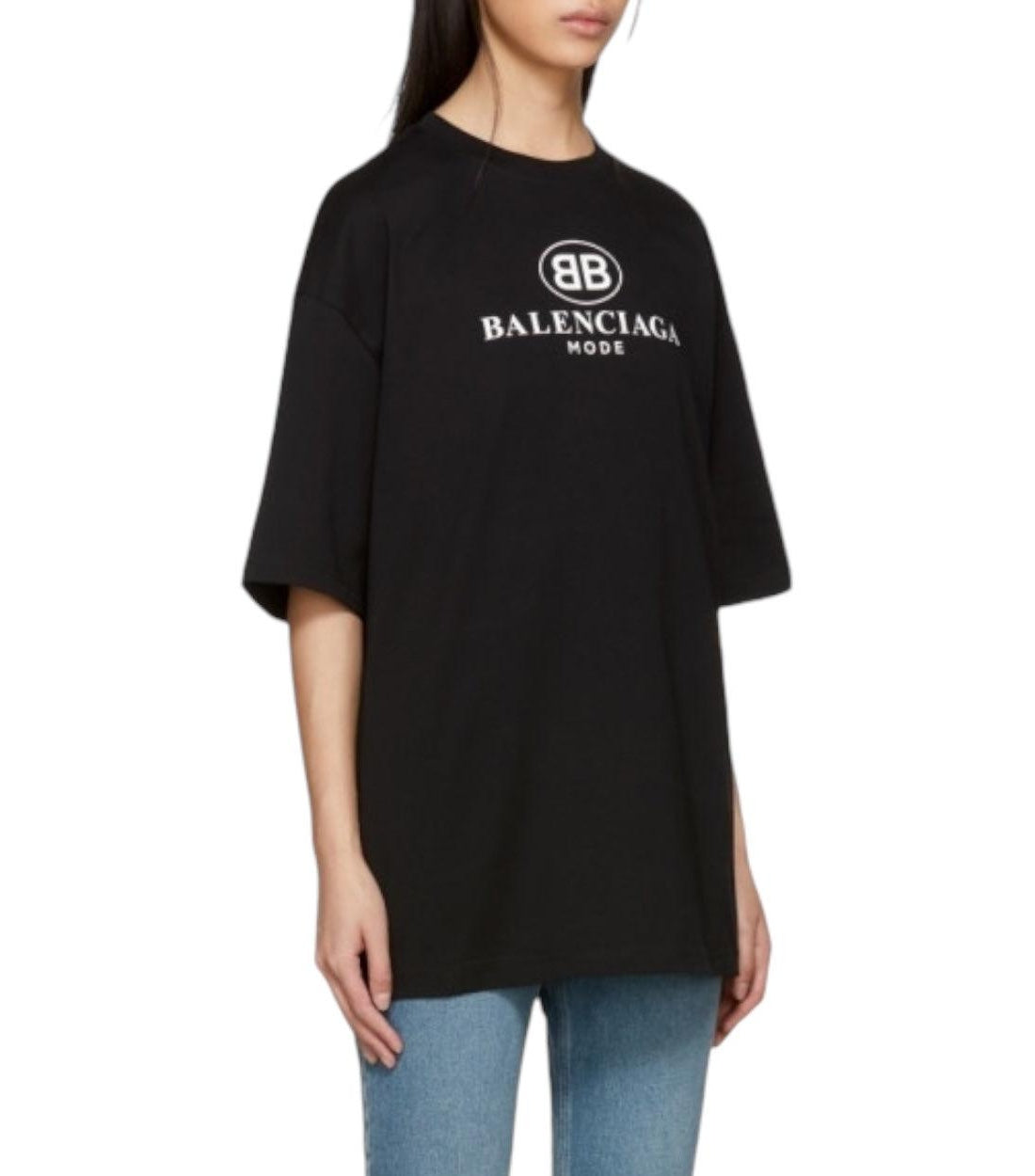 Balenciaga Zwart Oversized T-shirt met BB Logo