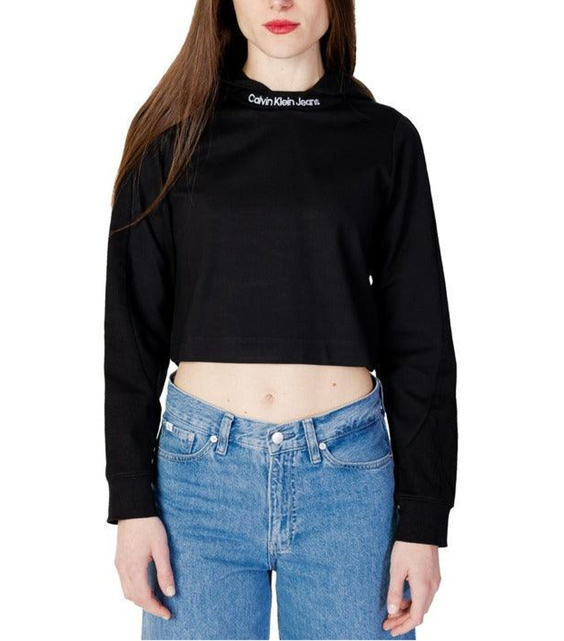 Calvin Klein Jeans Zwart Cropped Trui Dames