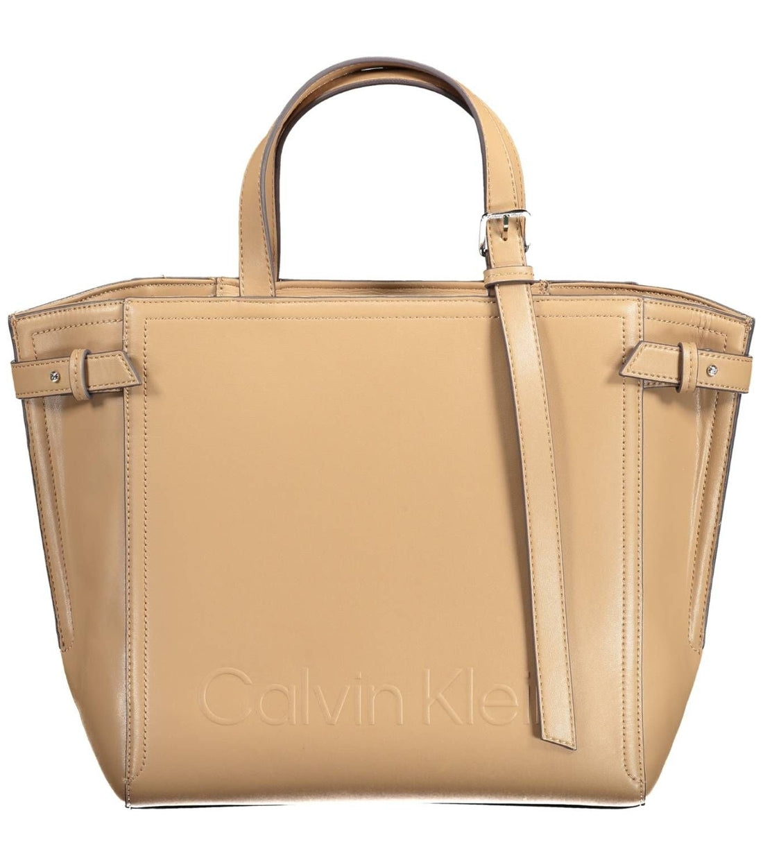 Calvin Klein Elegante Bruine Schoudertas met Verstelbare Strap