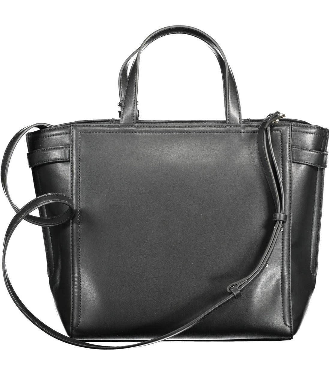 Calvin Klein Elegante Zwarte Handtas met Twee Handvatten van Gerecycled Polyester