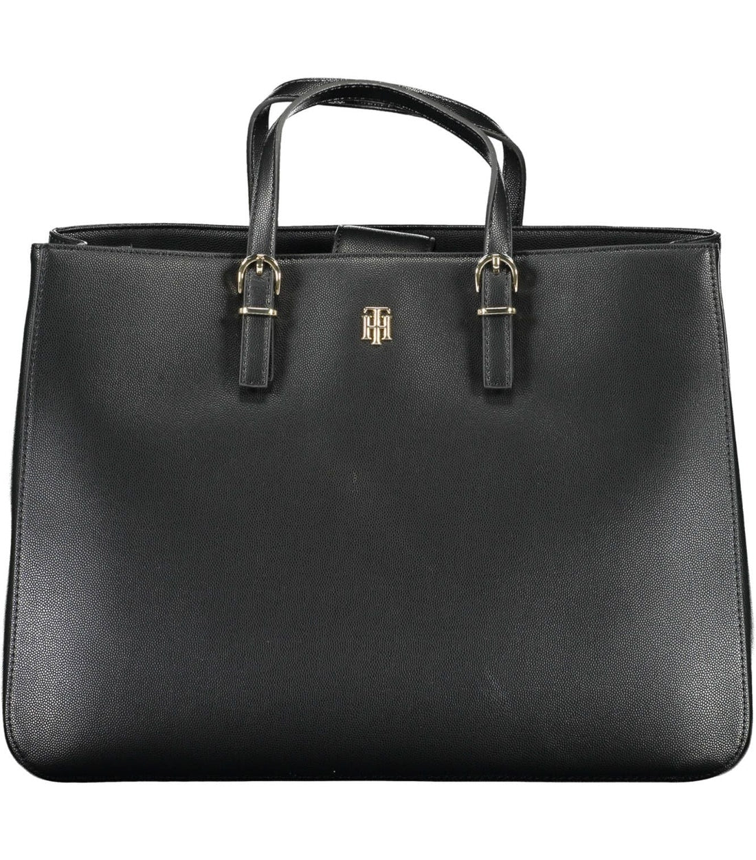 Tommy Hilfiger Elegante Zwarte Handtas met Contrasterende Details