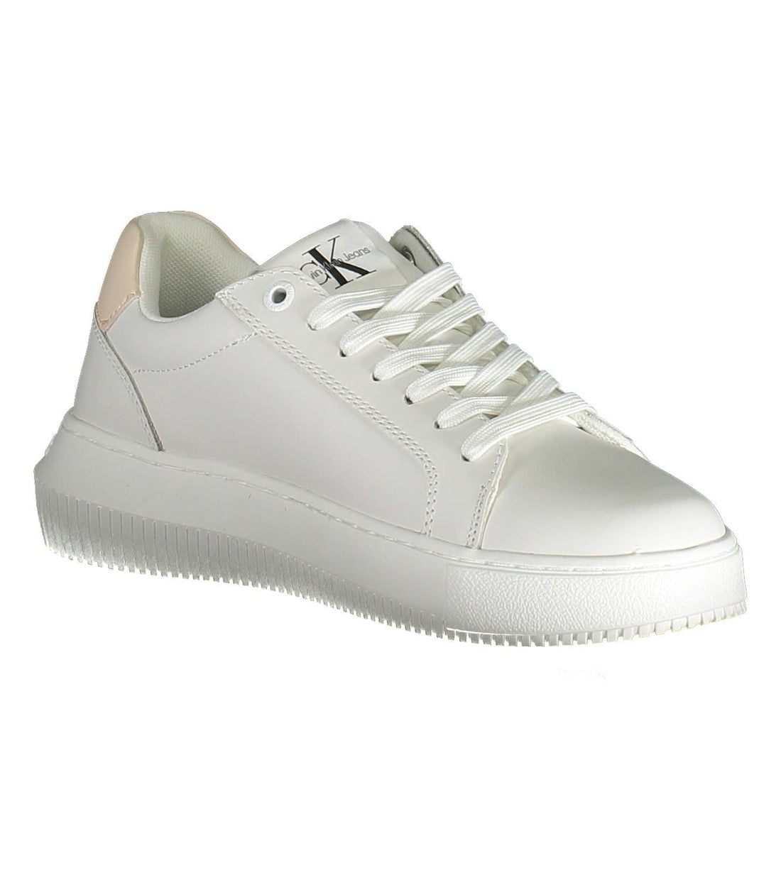 Calvin Klein Eco-Conscious Witte Sneakers Met Contrasterende Accenten