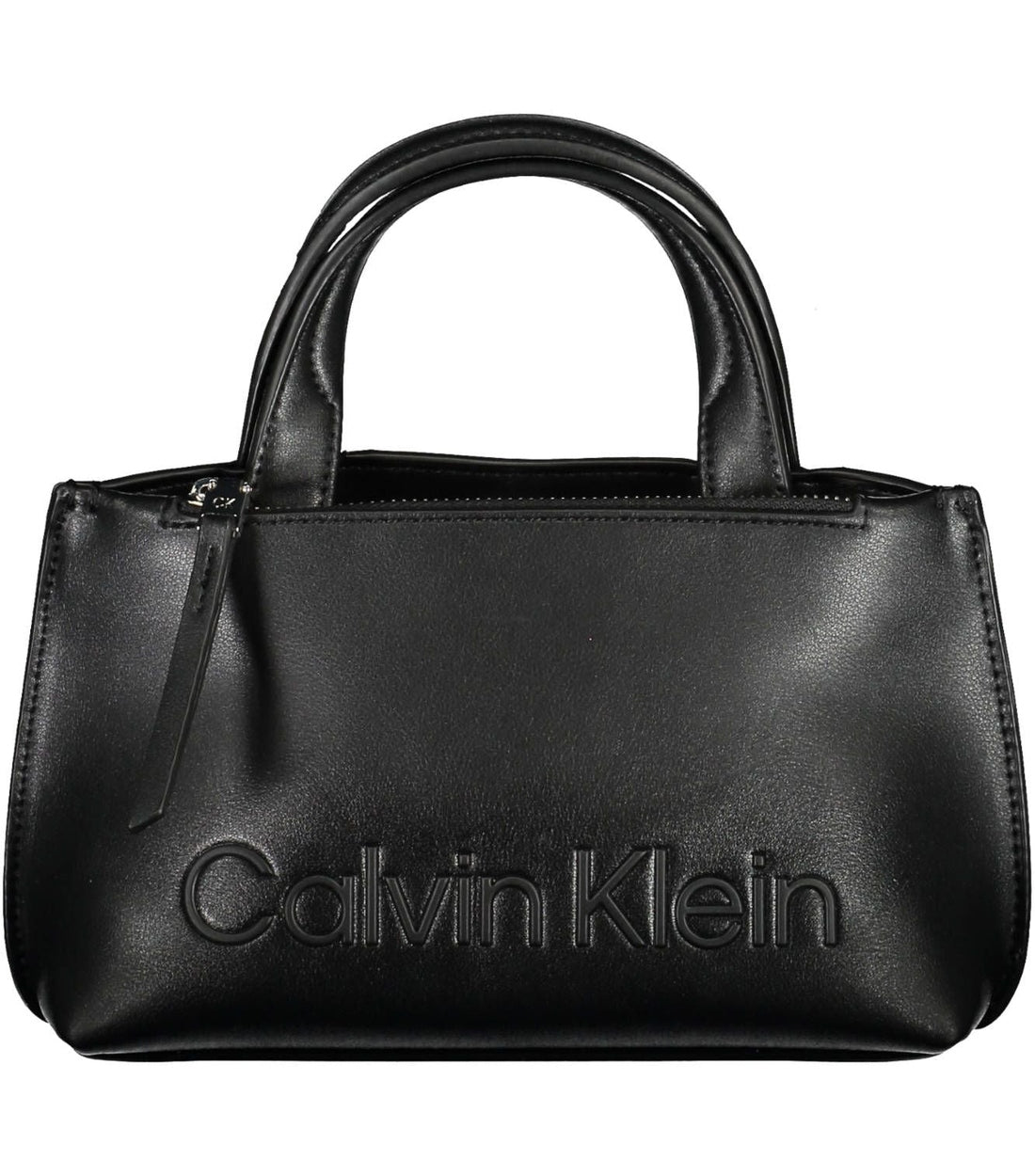 Calvin Klein Elegante Zwarte Designer Handtas met Dubbele Handgrepen