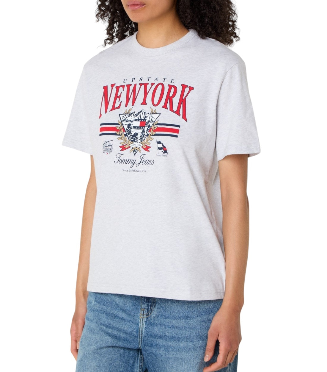 Tommy Hilfiger Jeans Grijs T-shirt Met NY Print Dames