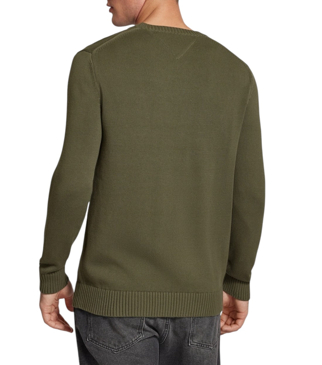 Tommy Hilfiger Groen Slim Fit Gebreide Pullover Met Logobadge