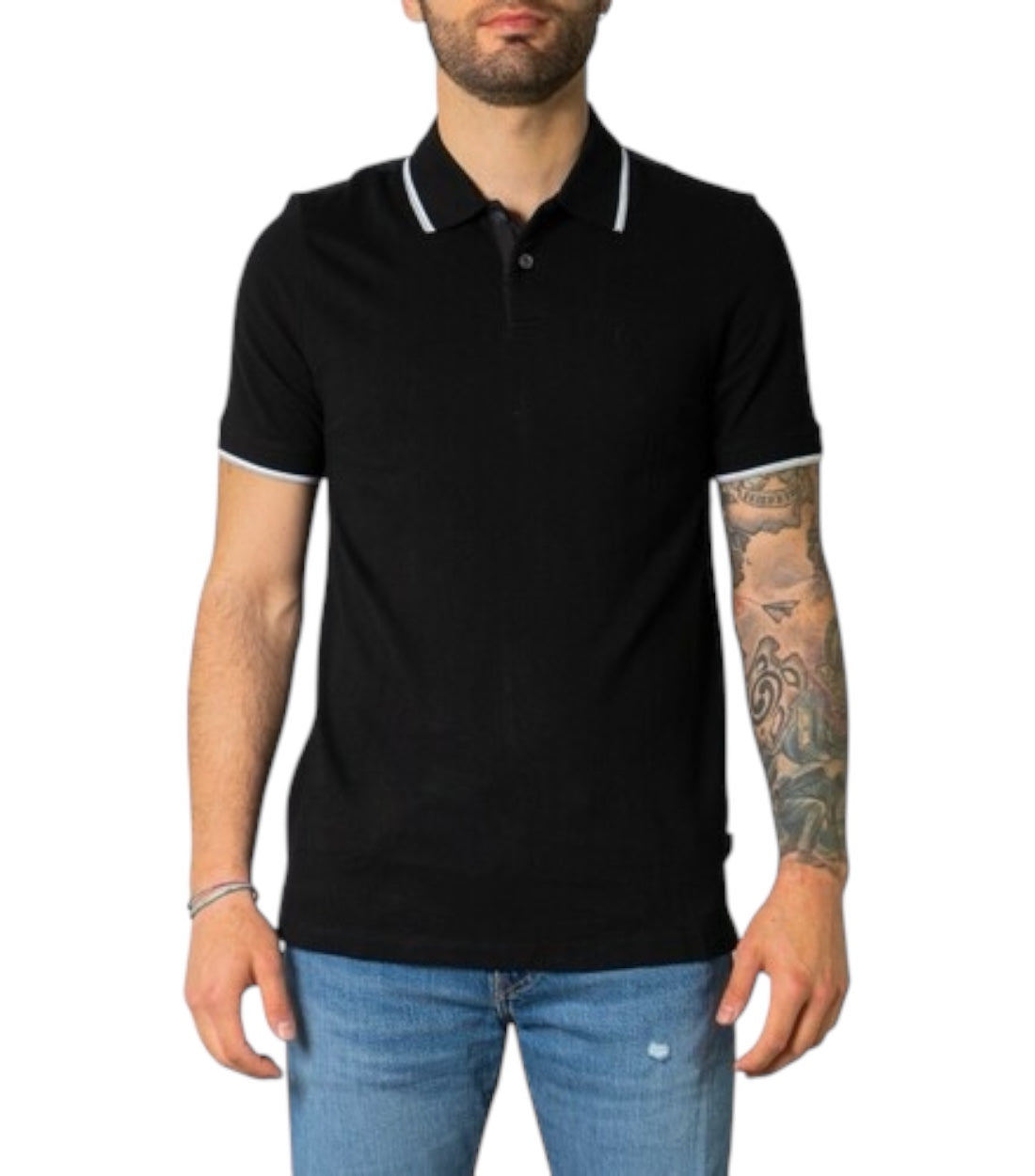 Armani Exchange Zwart Classic Fit Polo Top