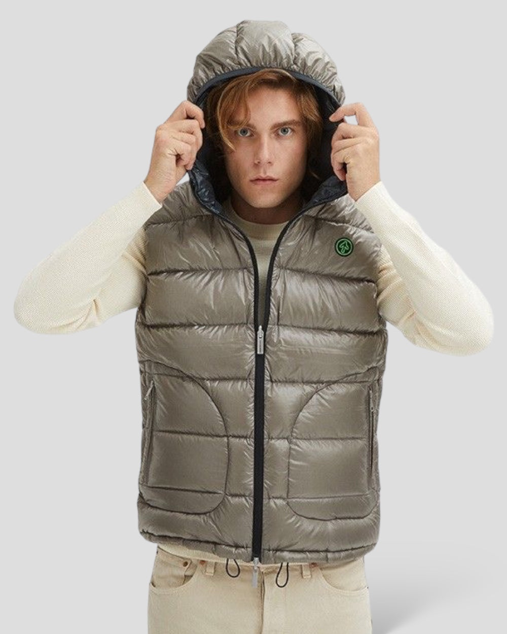 Centogrammi Grijs/Groen Omkeerbare Bodywarmer Heren