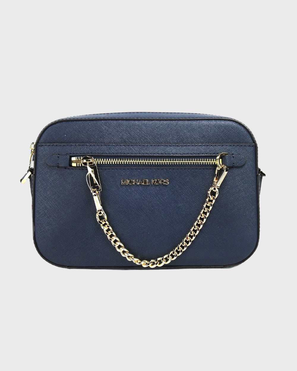 Michael Kors Jet Set Large East West Blauw Zip Chain Crossbody Tas