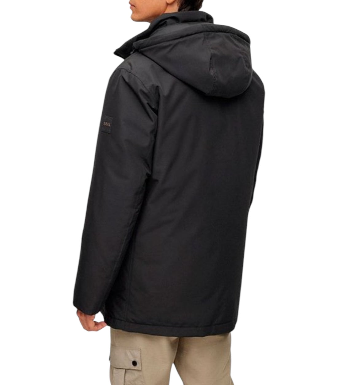 Hugo Boss Zwart Polyester Parka Jas