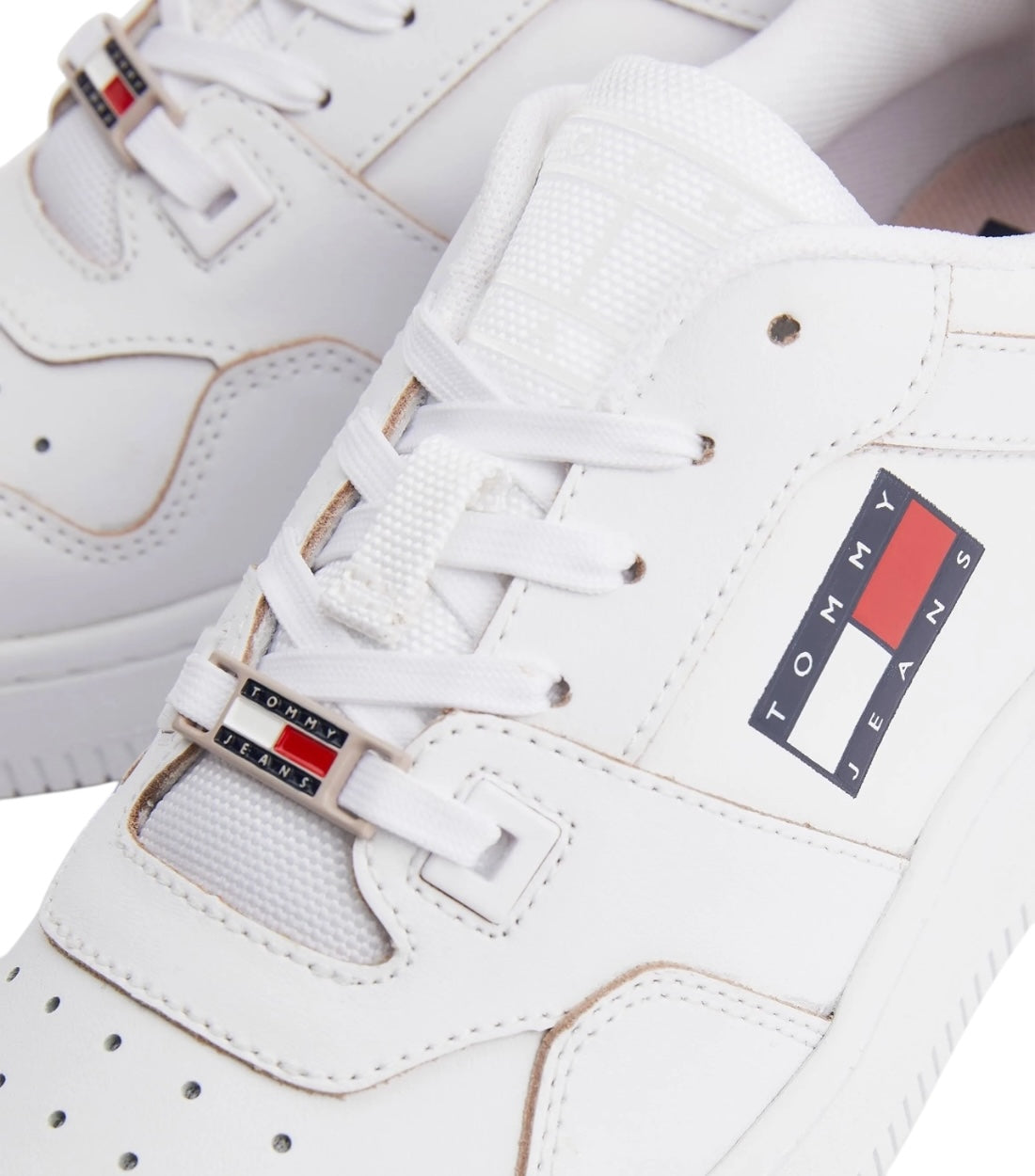 Tommy Hilfiger Wit Sneakers Met Beige Details