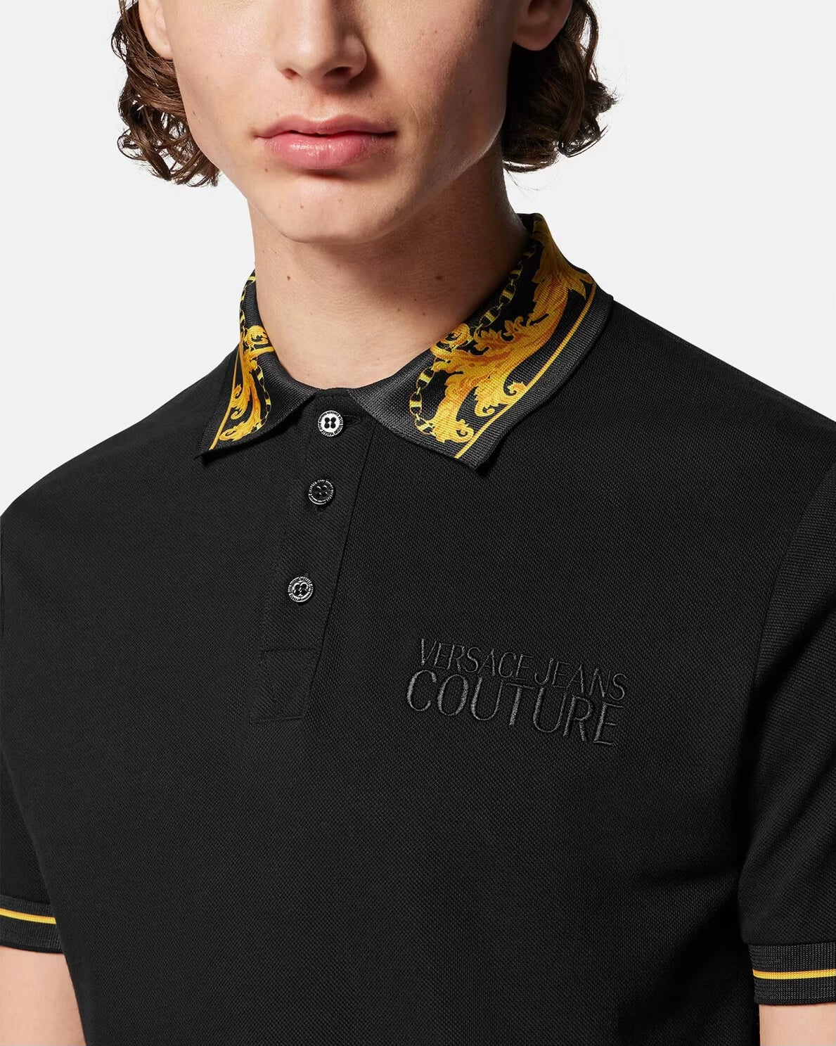 Versace Jeans Couture Zwart Polo Baroque