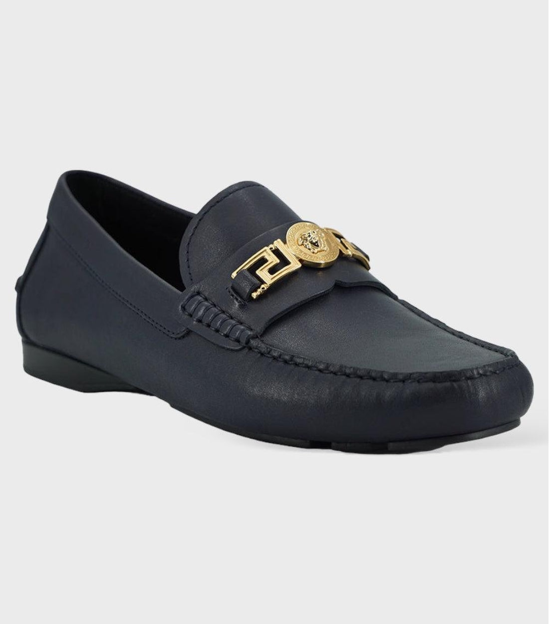 Versace Kalfsleren Loafers Blauw