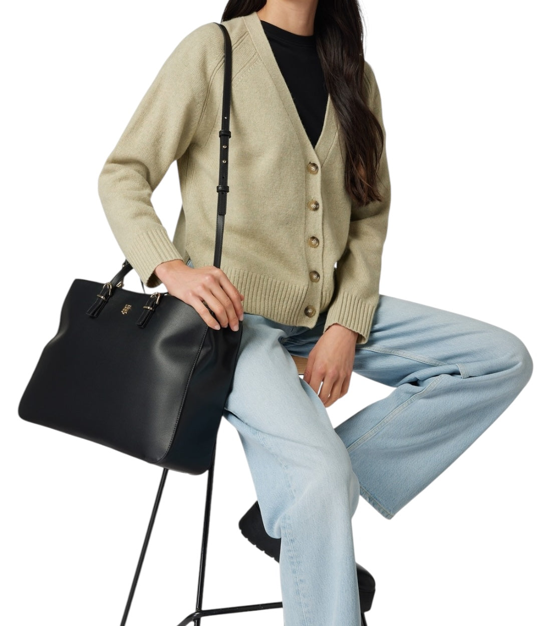 Tommy Hilfiger Zwart TH Timeless Work Bag Met Labelapplicatie