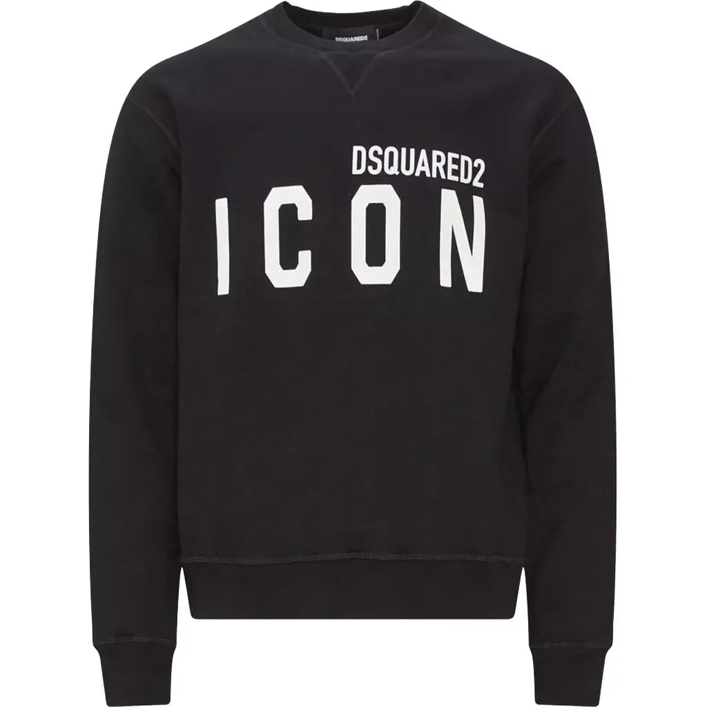 Dsquared² Elegante Zwarte Katoenen Logo Sweater