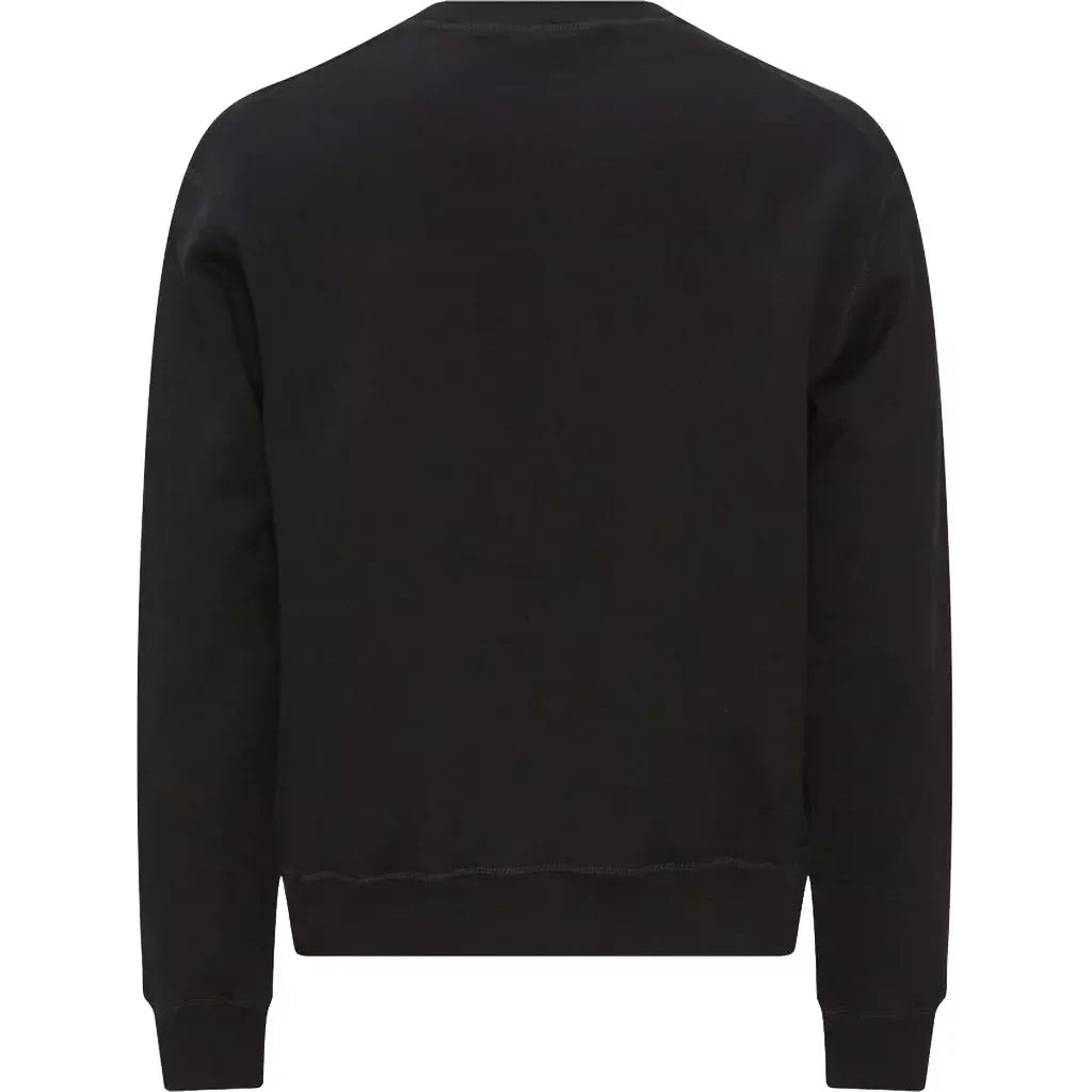 Dsquared² Elegante Zwarte Katoenen Logo Sweater