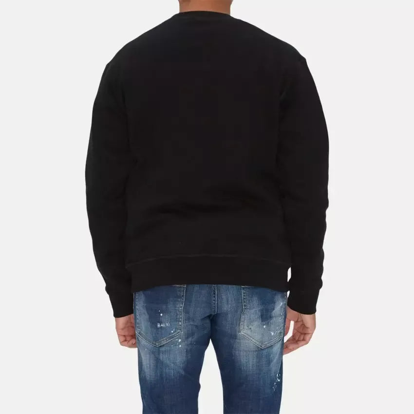 Dsquared² Elegante Zwarte Katoenen Logo Sweater