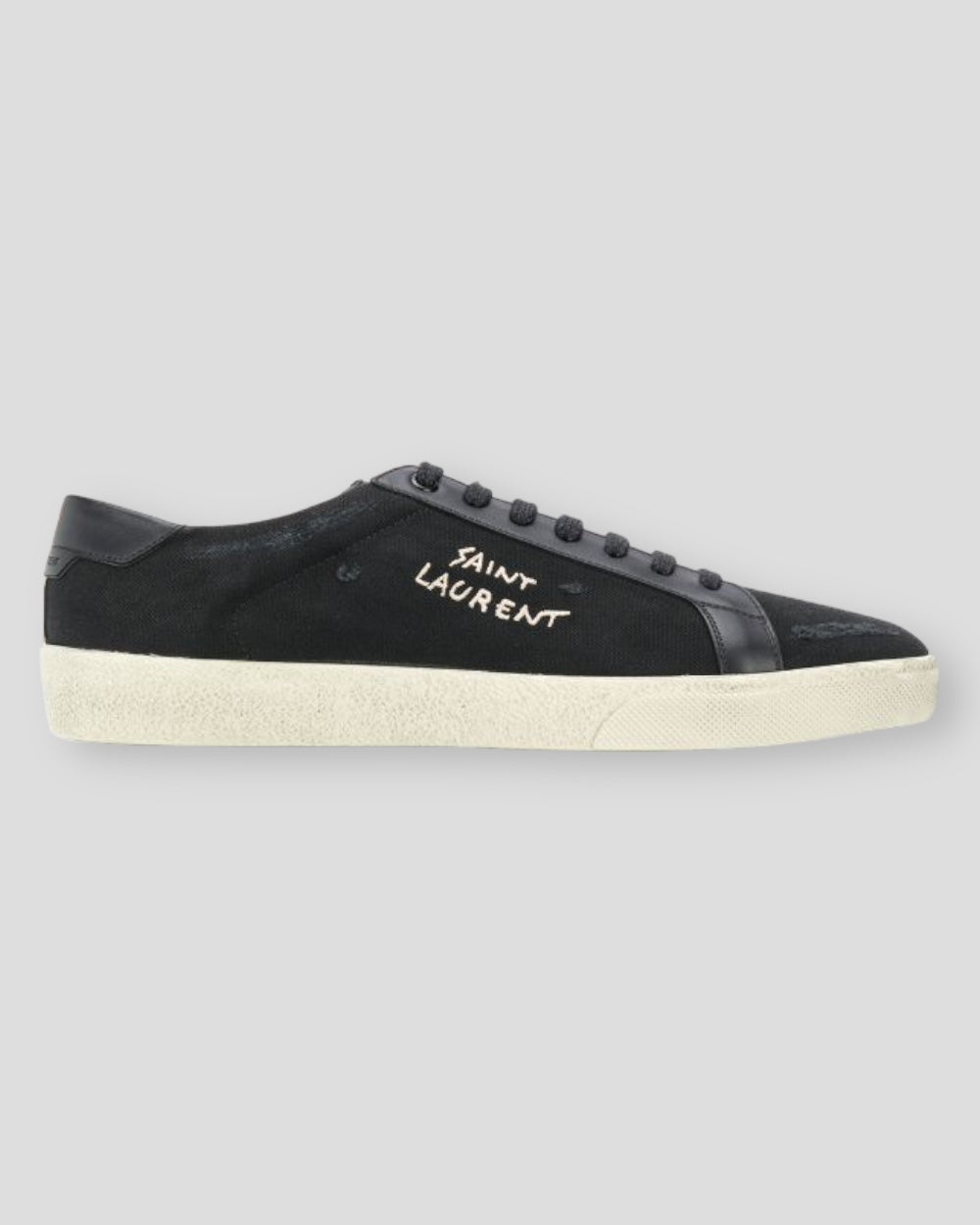 Saint Laurent Leer Sneakers Zwart