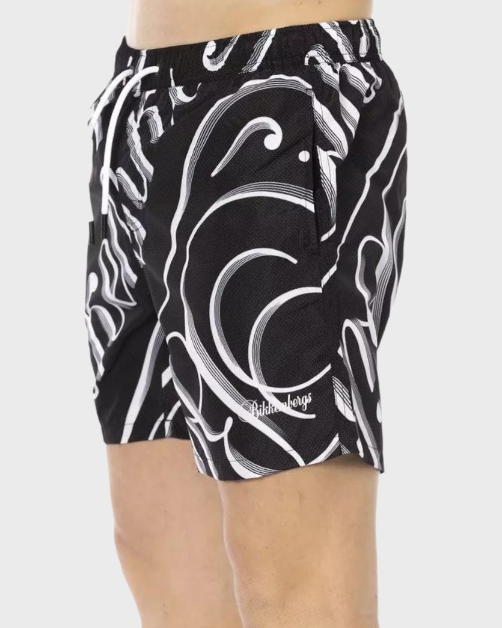 Bikkembergs Zwart All-over Print Zwembroek