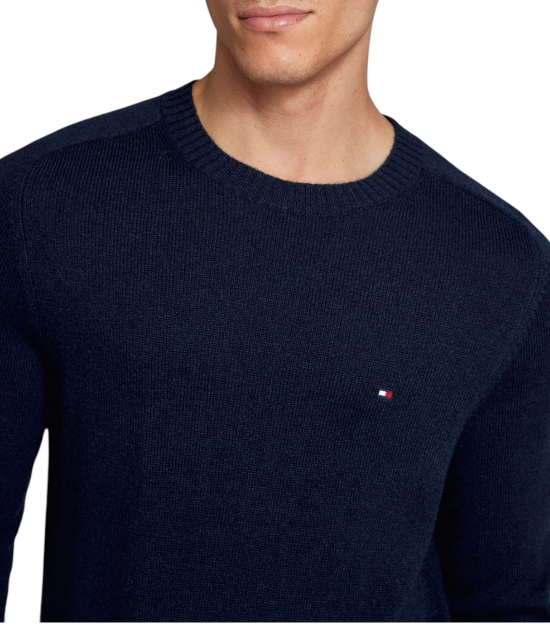 Tommy Hilfiger Blauw Wollen Pullover Met Logostitching